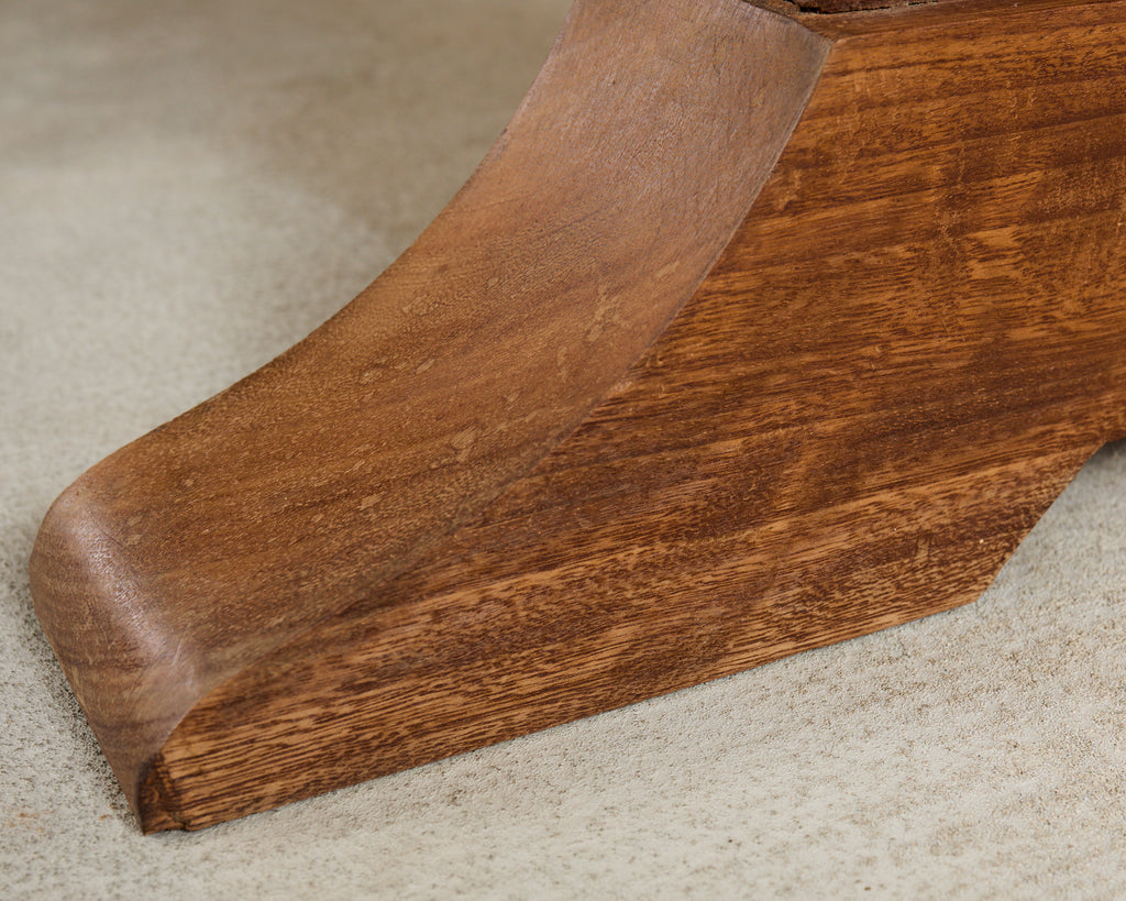 Country French African Mahogany Farmhouse Trestle Dining Table