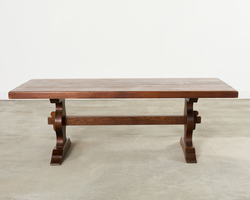 Country French Oak Farmhouse Trestle Dining Table