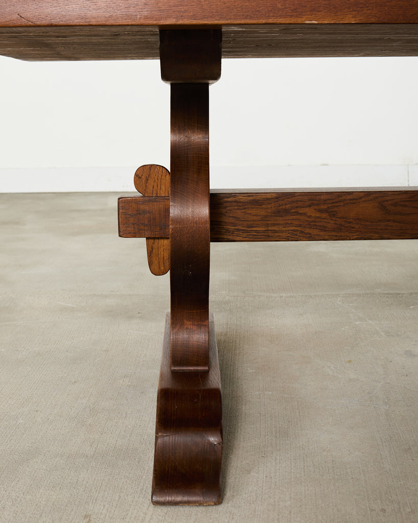 Country French Oak Farmhouse Trestle Dining Table