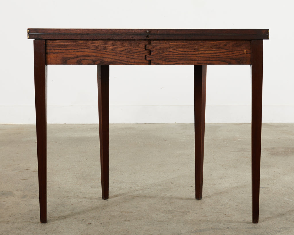 Neoclassical Style English Mahogany Demilune Fliptop Console