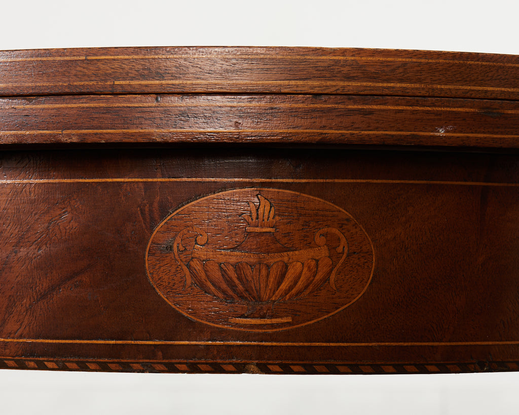 Neoclassical Style English Mahogany Demilune Fliptop Console