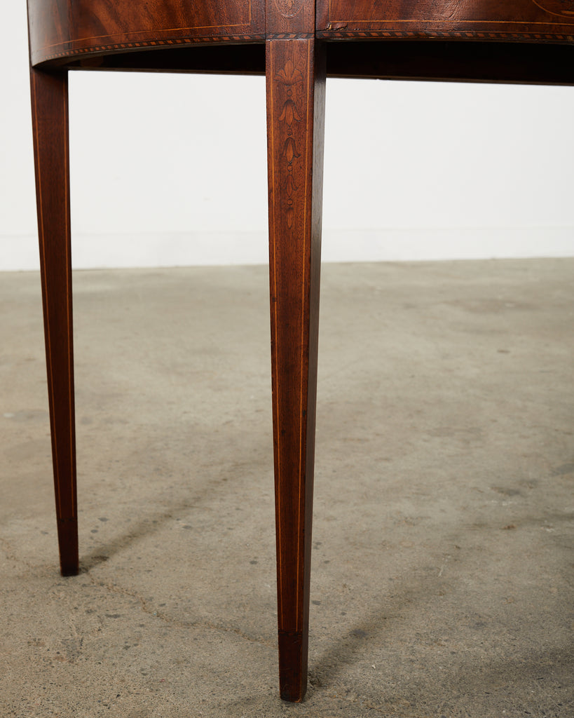 Neoclassical Style English Mahogany Demilune Fliptop Console