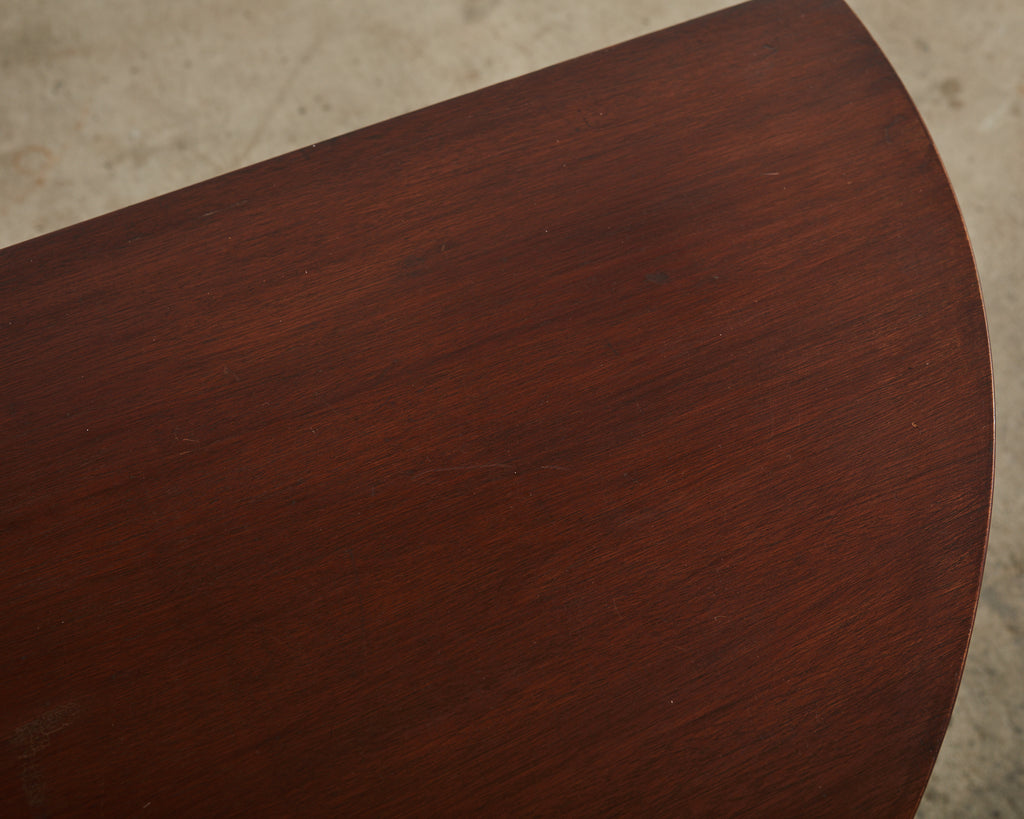 Neoclassical Style English Mahogany Demilune Fliptop Console