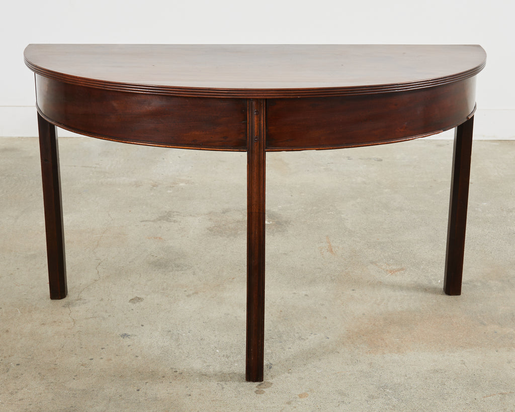 Pair of 19th Century Georgian Mahogany Demilune Console Tables