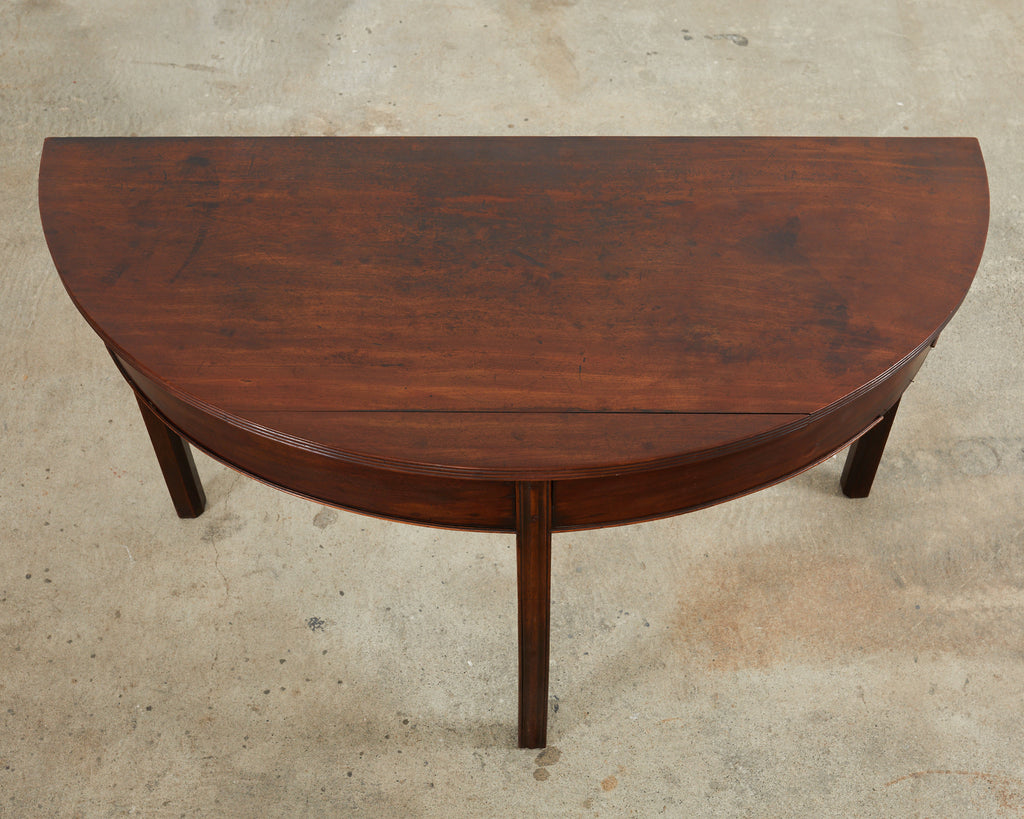 Pair of 19th Century Georgian Mahogany Demilune Console Tables