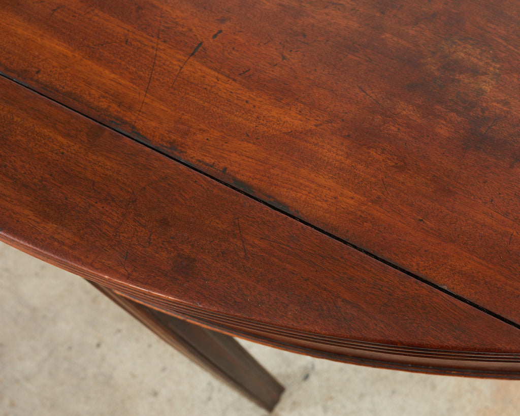 Pair of 19th Century Georgian Mahogany Demilune Console Tables