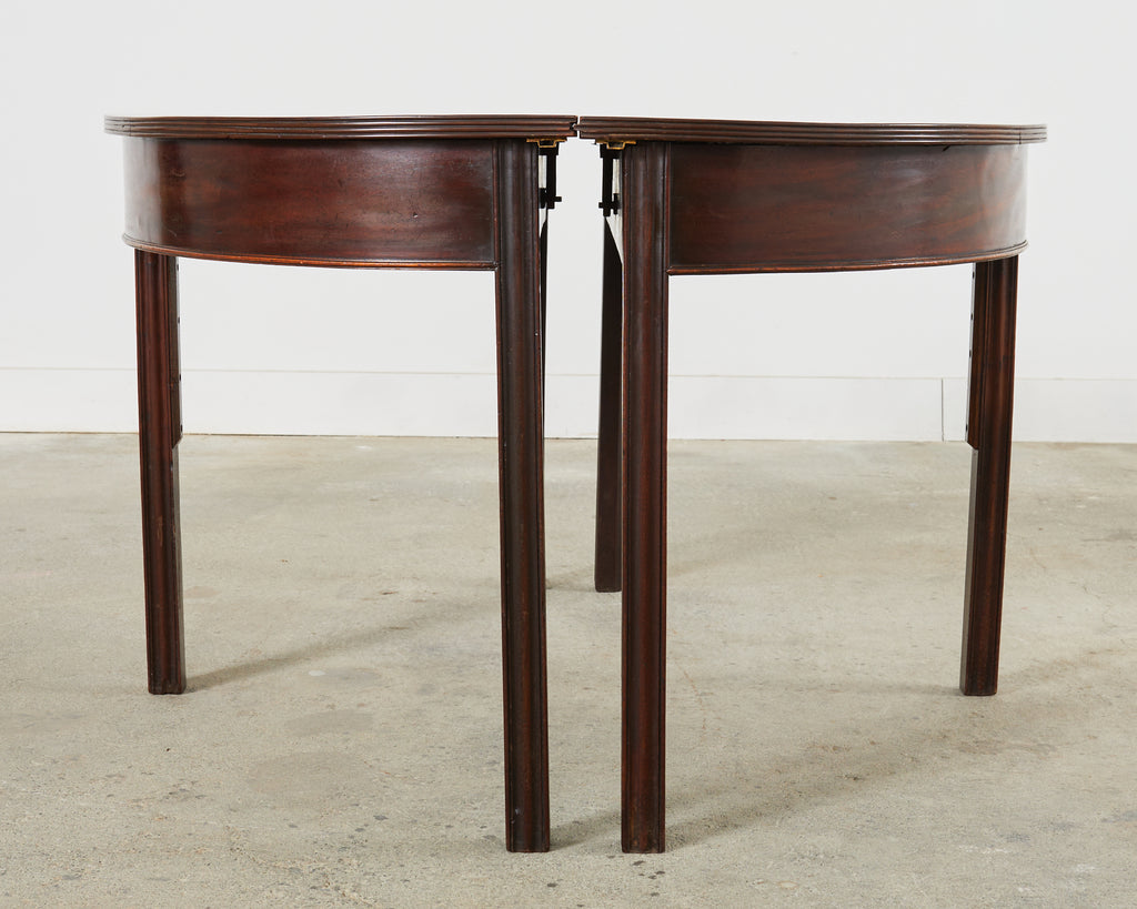Pair of 19th Century Georgian Mahogany Demilune Console Tables