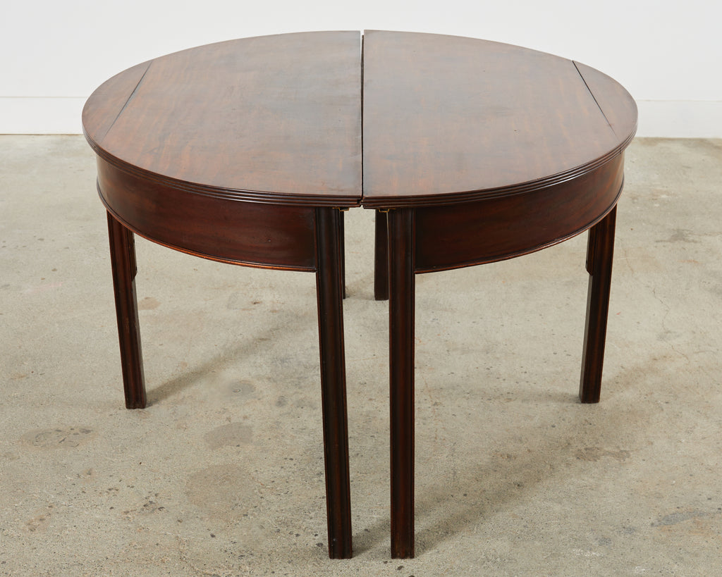 Pair of 19th Century Georgian Mahogany Demilune Console Tables