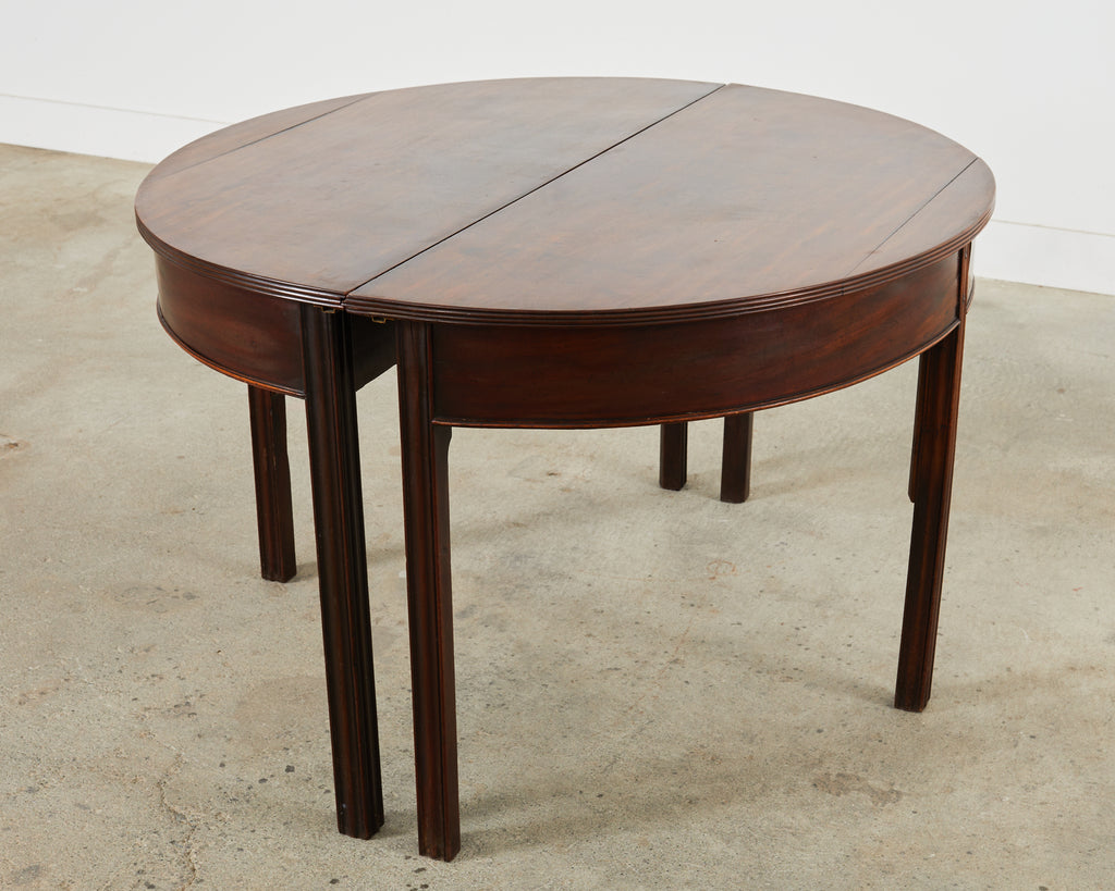 Pair of 19th Century Georgian Mahogany Demilune Console Tables