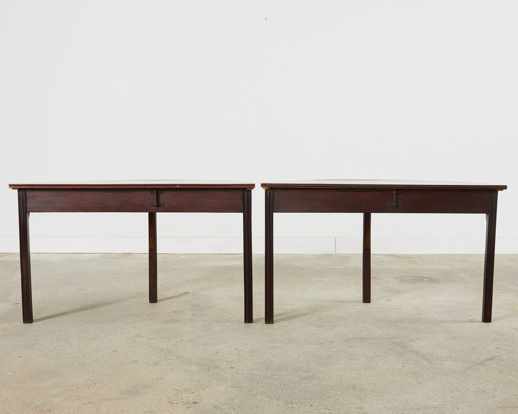 Pair of 19th Century Georgian Mahogany Demilune Console Tables