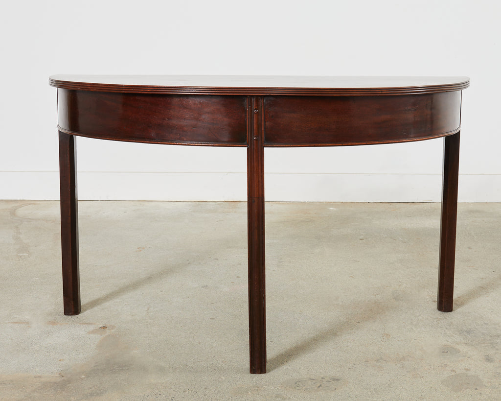Pair of 19th Century Georgian Mahogany Demilune Console Tables