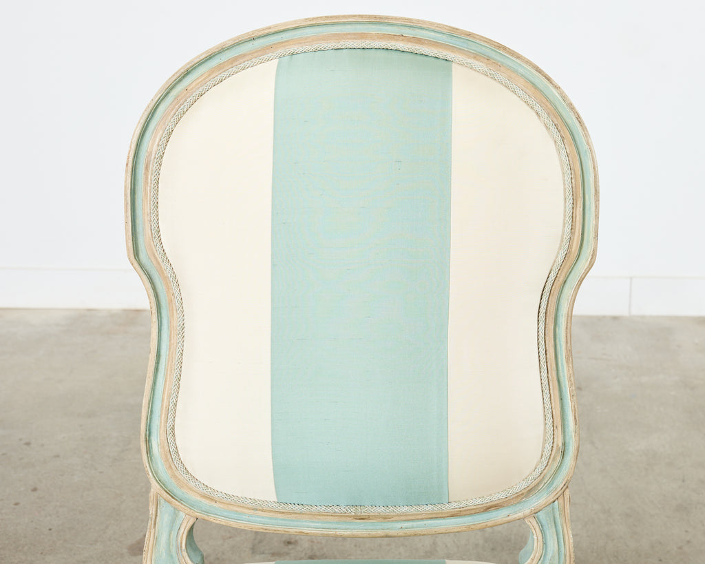 Pair of Dennis & Leen Louis XVI Style Painted Dining Chairs