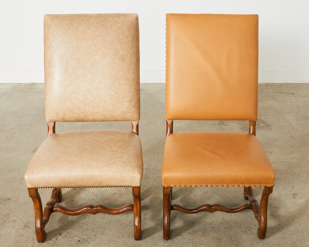 Pair of Dennis & Leen Louis XIV Os de Mouton Hall Chairs