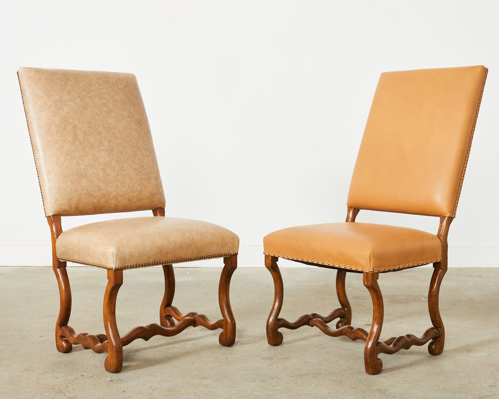 Pair of Dennis & Leen Louis XIV Os de Mouton Hall Chairs