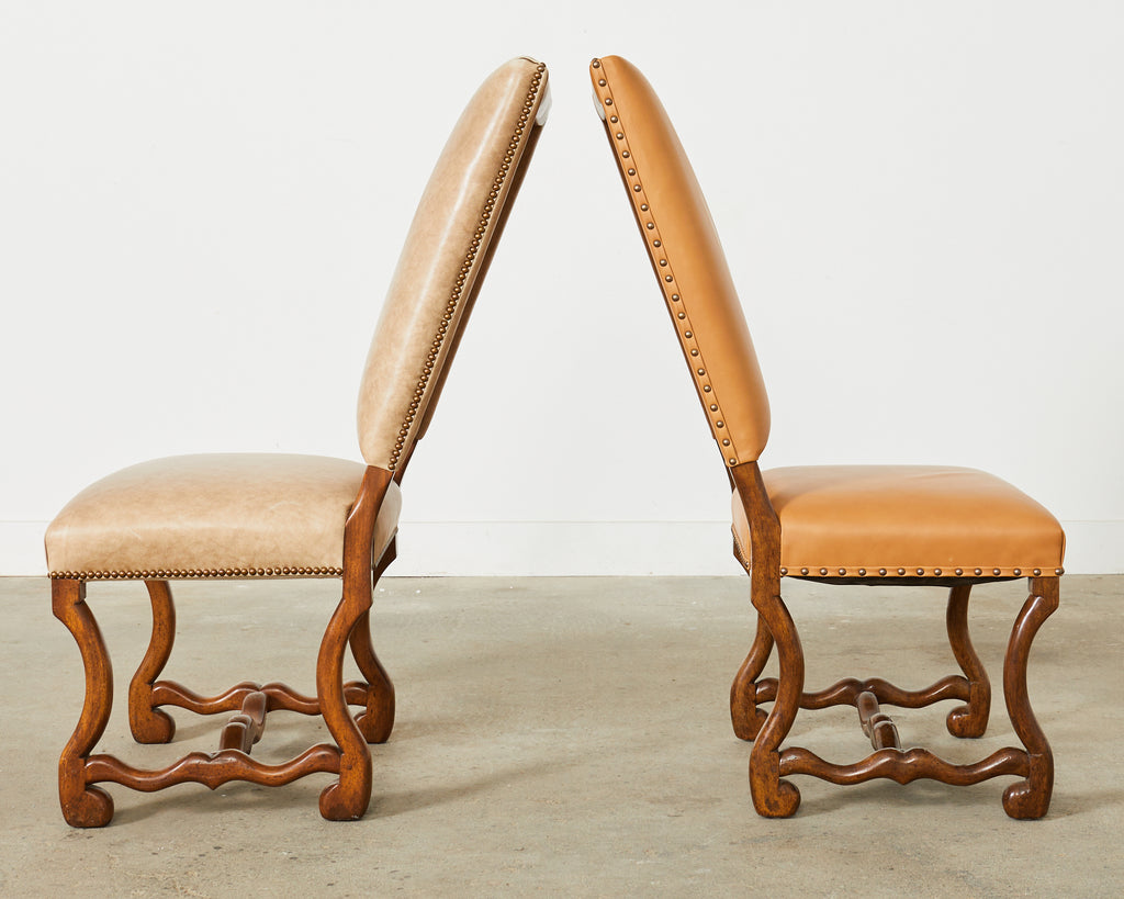 Pair of Dennis & Leen Louis XIV Os de Mouton Hall Chairs