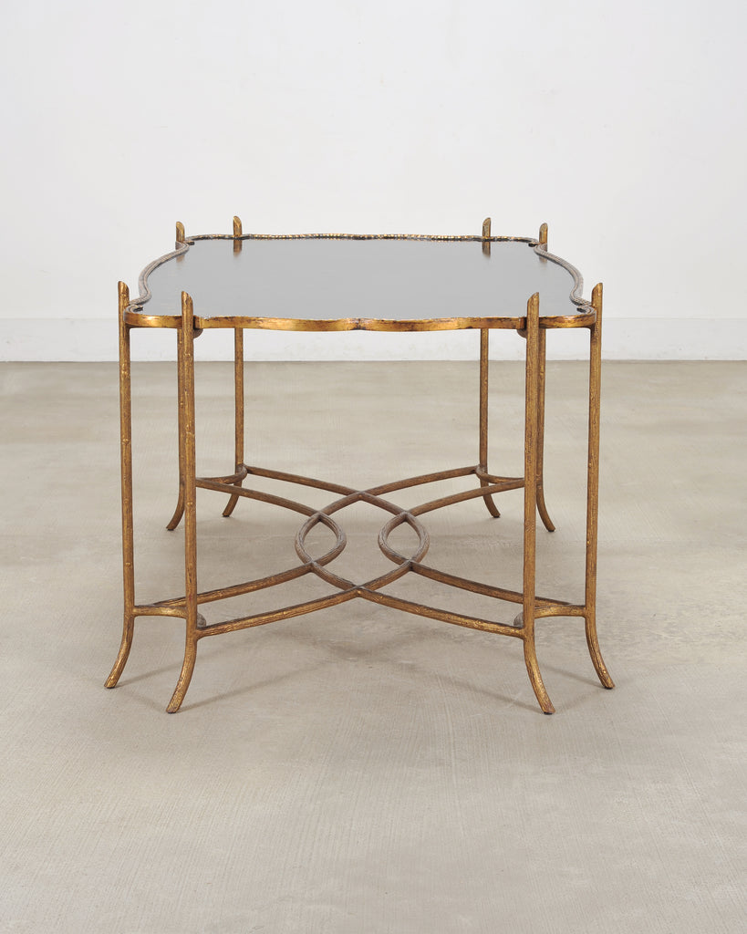 Dennis & Leen Chinoiserie Iron Gilt Tall Tray Cocktail Table