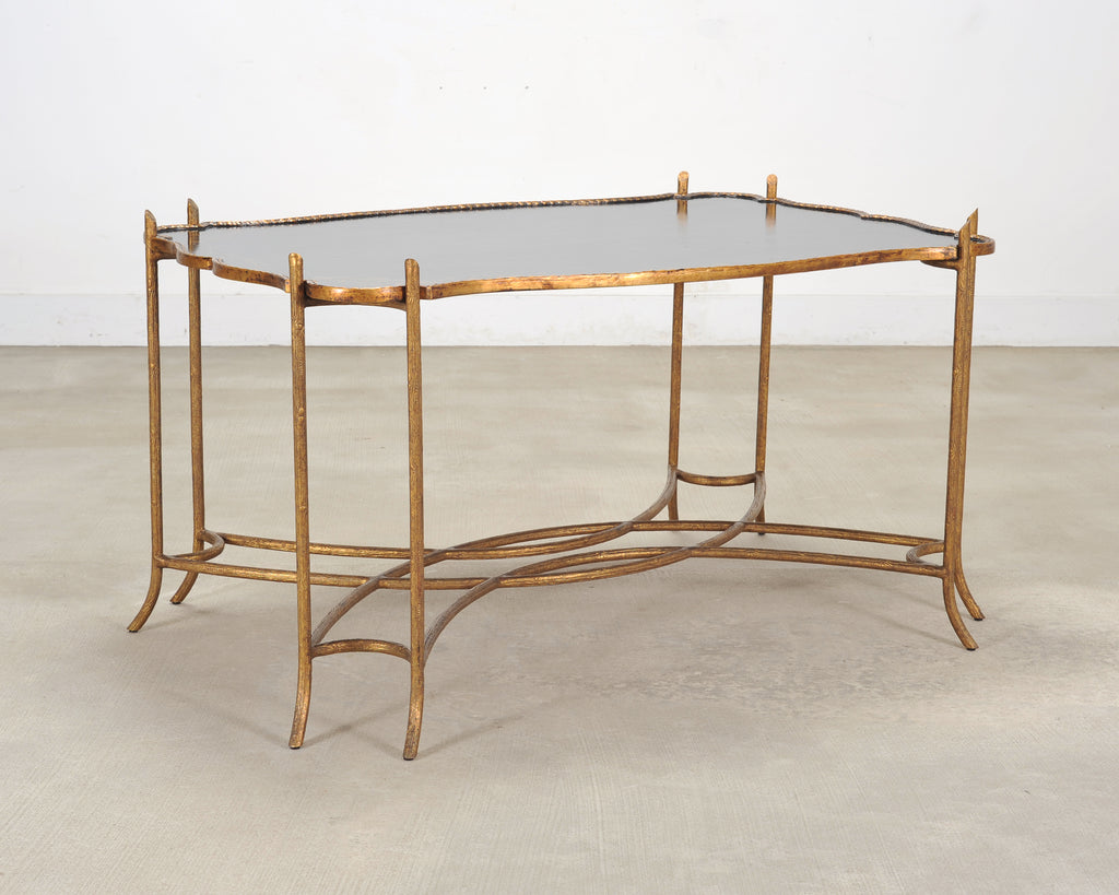Dennis & Leen Chinoiserie Iron Gilt Tall Tray Cocktail Table