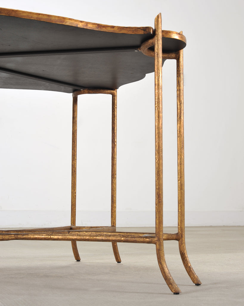 Dennis & Leen Chinoiserie Iron Gilt Tall Tray Cocktail Table