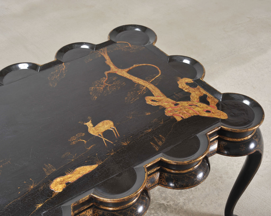 Rose Tarlow Scalloped Coffee Table Chinoiserie Lacquered