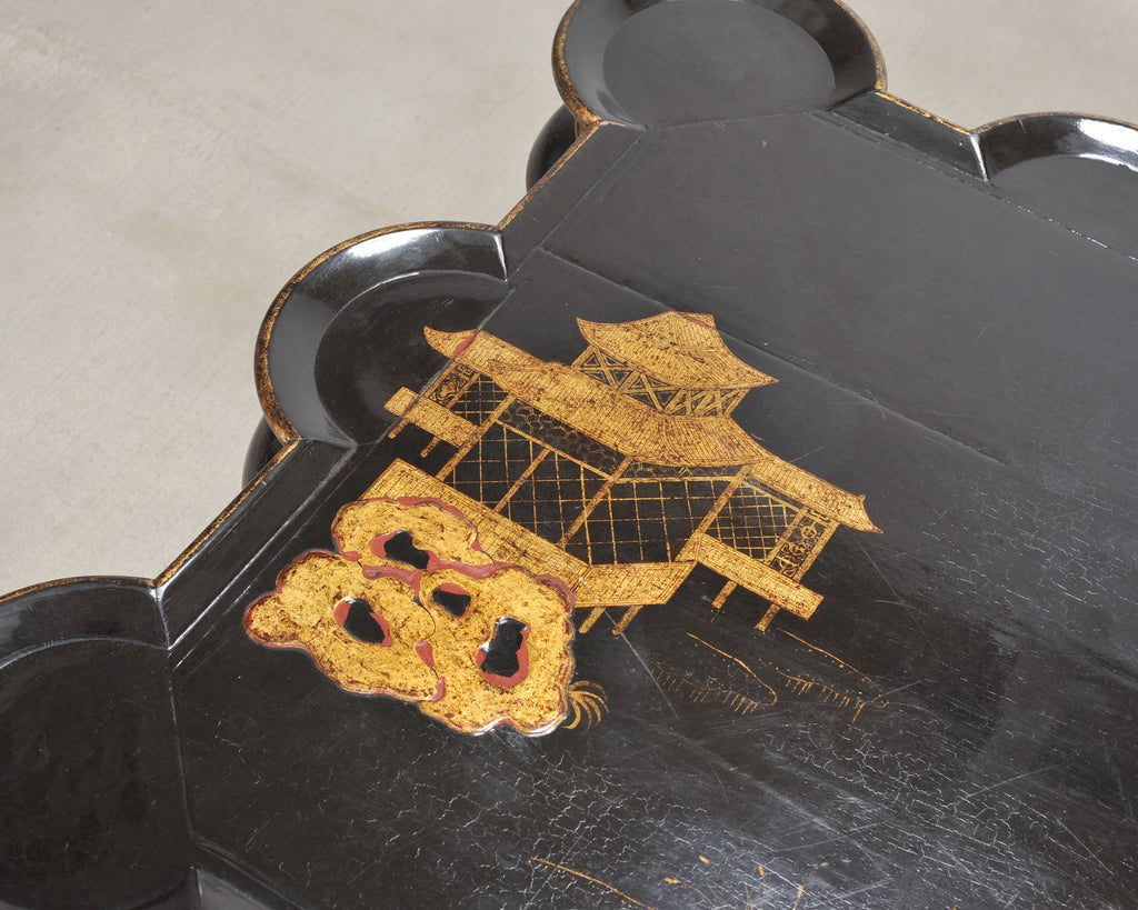Rose Tarlow Scalloped Coffee Table Chinoiserie Lacquered