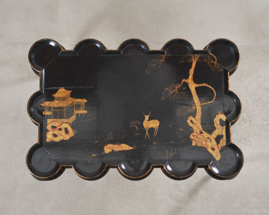 Rose Tarlow Scalloped Coffee Table Chinoiserie Lacquered