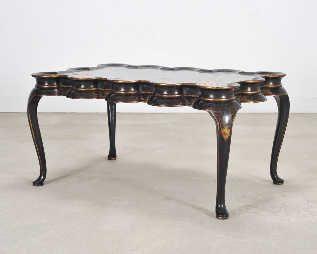 Rose Tarlow Scalloped Coffee Table Chinoiserie Lacquered