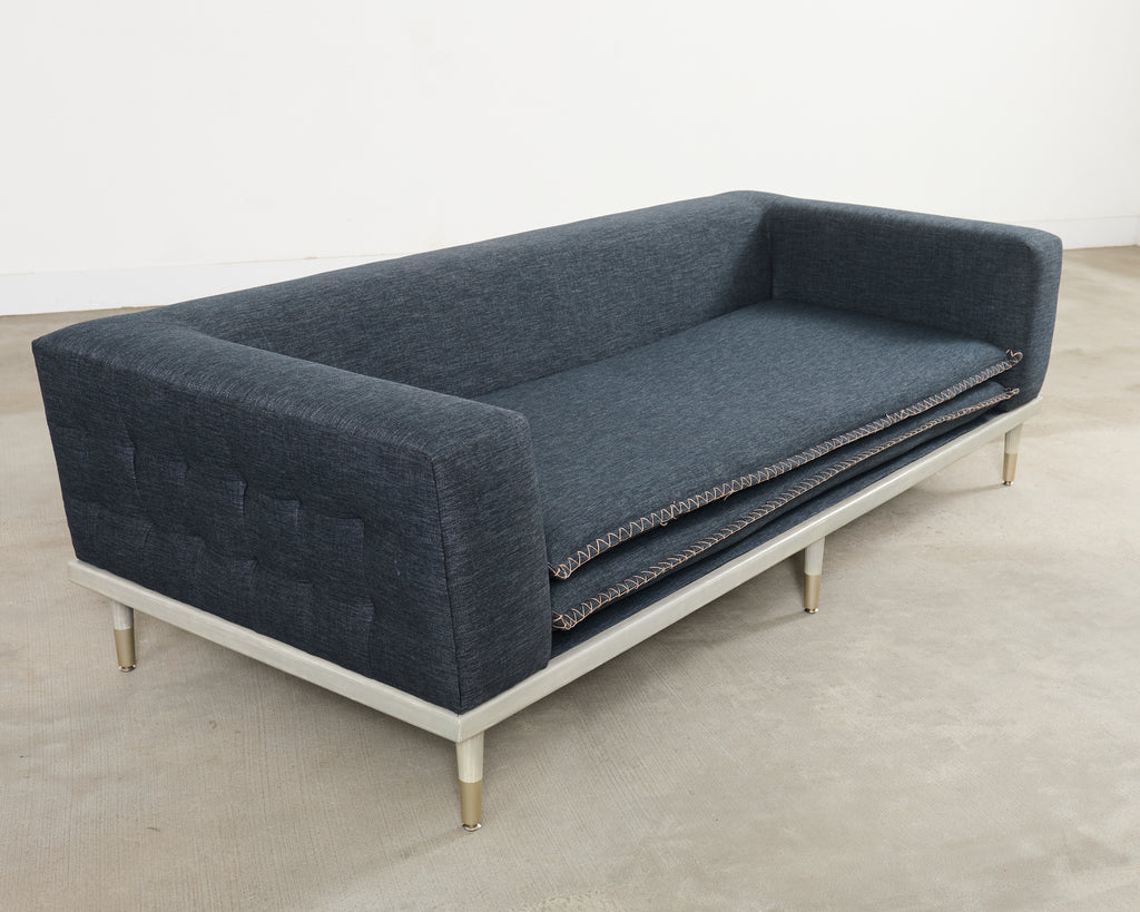 Midcentury Roche Bobois Style Denim Platform Sofa