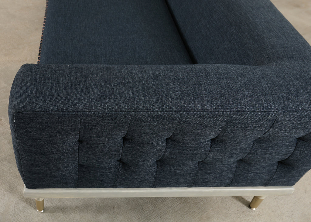 Midcentury Roche Bobois Style Denim Platform Sofa