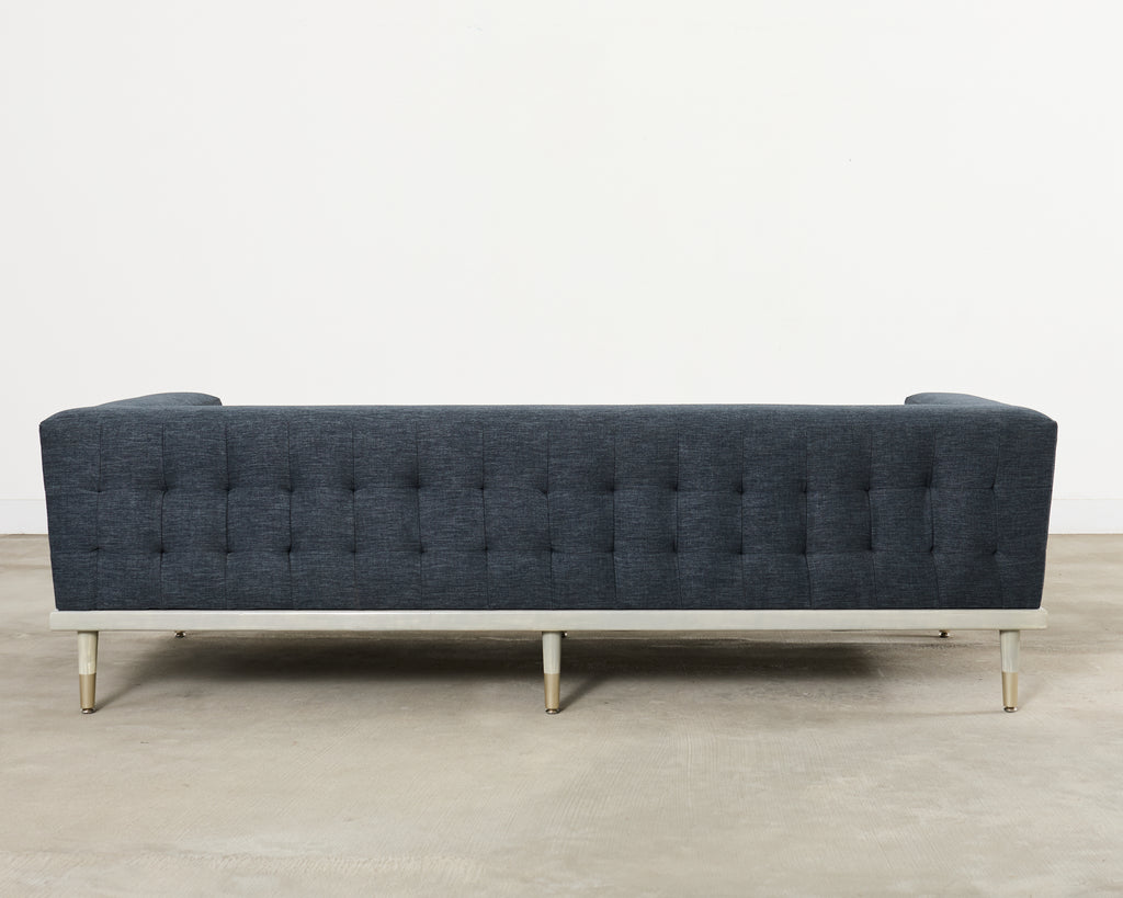 Midcentury Roche Bobois Style Denim Platform Sofa