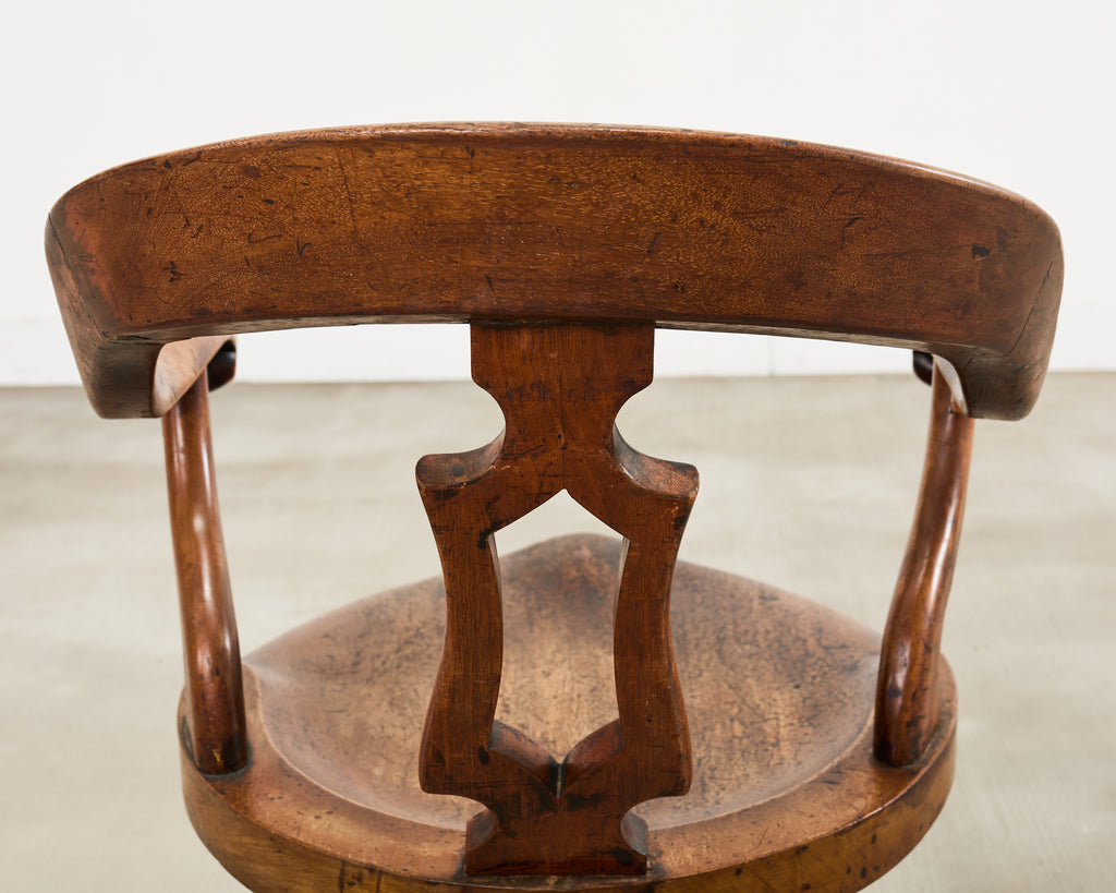 19th Century English Victorian Swivel Captains Desk Chair