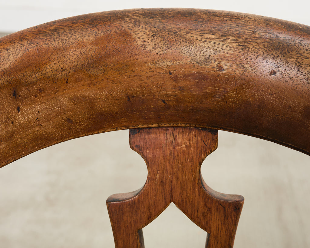 19th Century English Victorian Swivel Captains Desk Chair