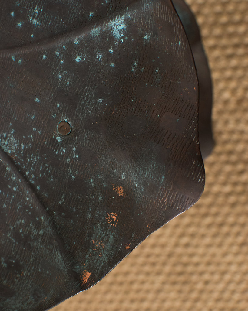 Patinated Bronze Brass Lotus Leaf Tiered Dessert Stand