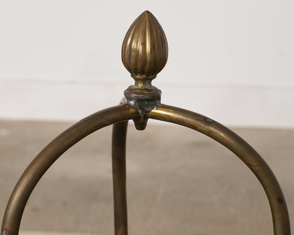 Patinated Bronze Brass Lotus Leaf Tiered Dessert Stand