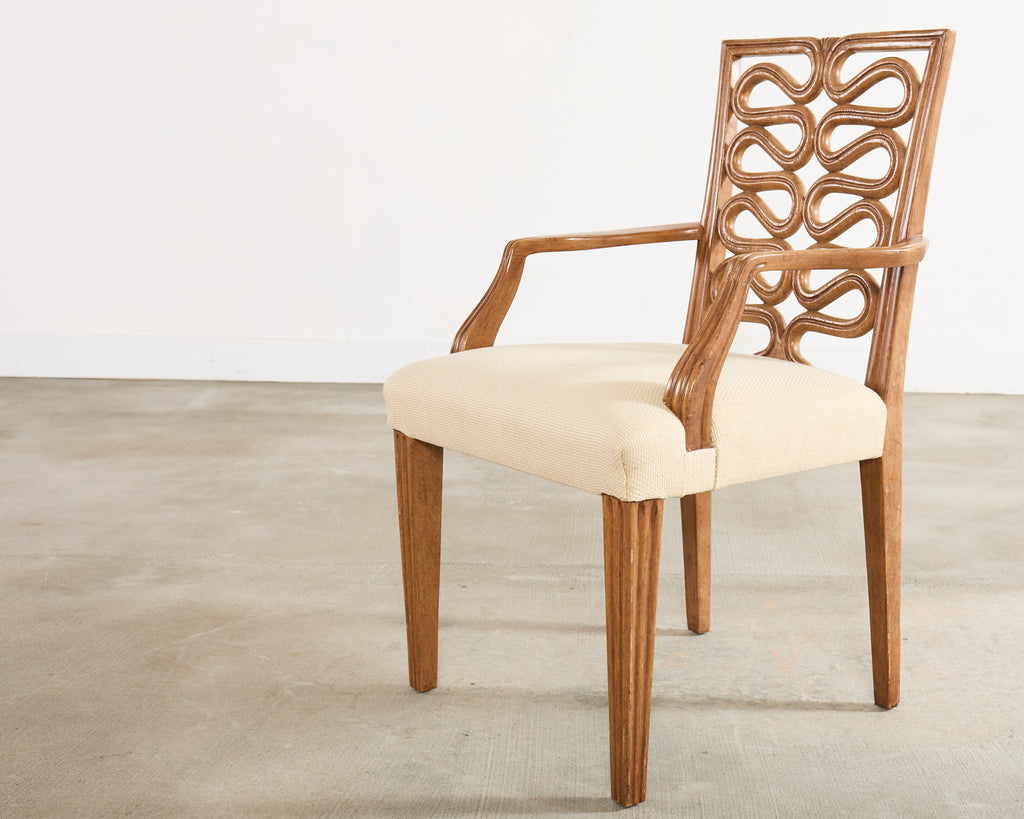 Pair of Dessin Fournir Ribbon-Back Oak Dining Armchairs