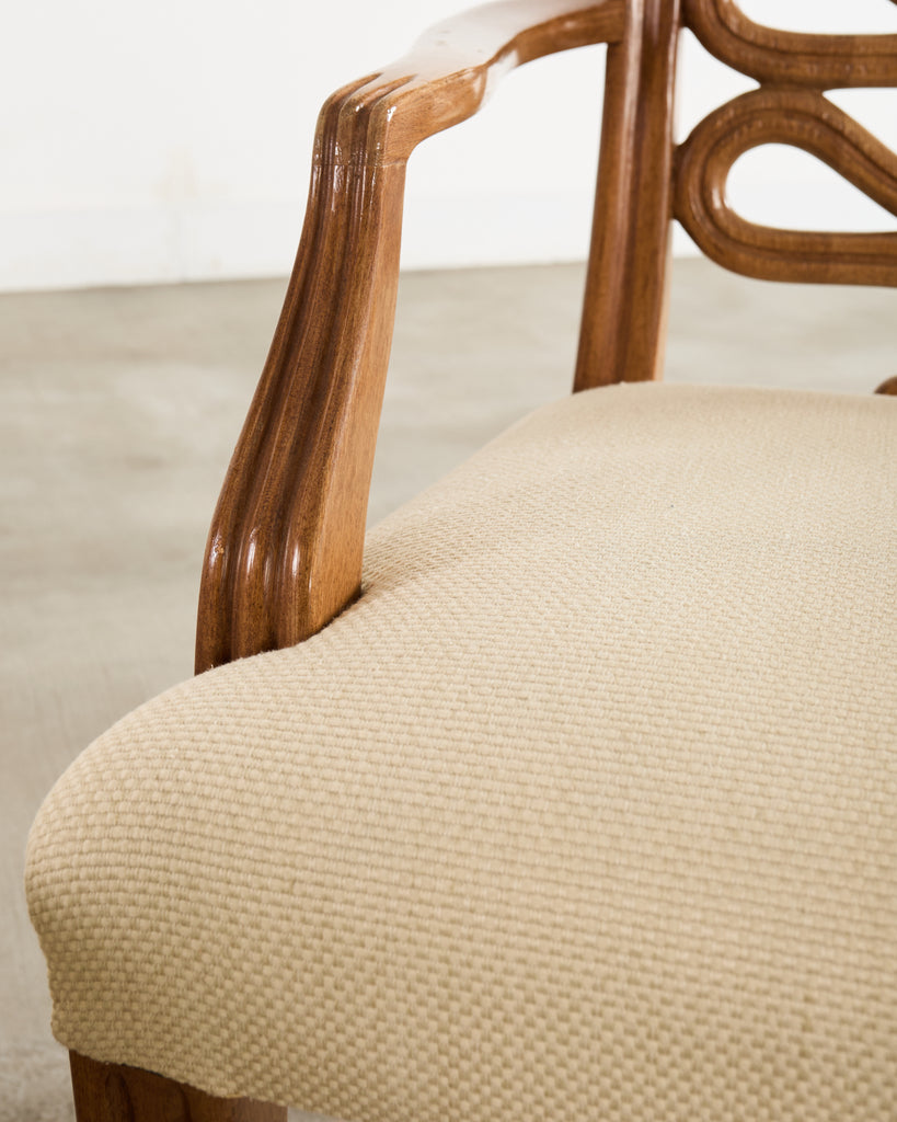 Pair of Dessin Fournir Ribbon-Back Oak Dining Armchairs