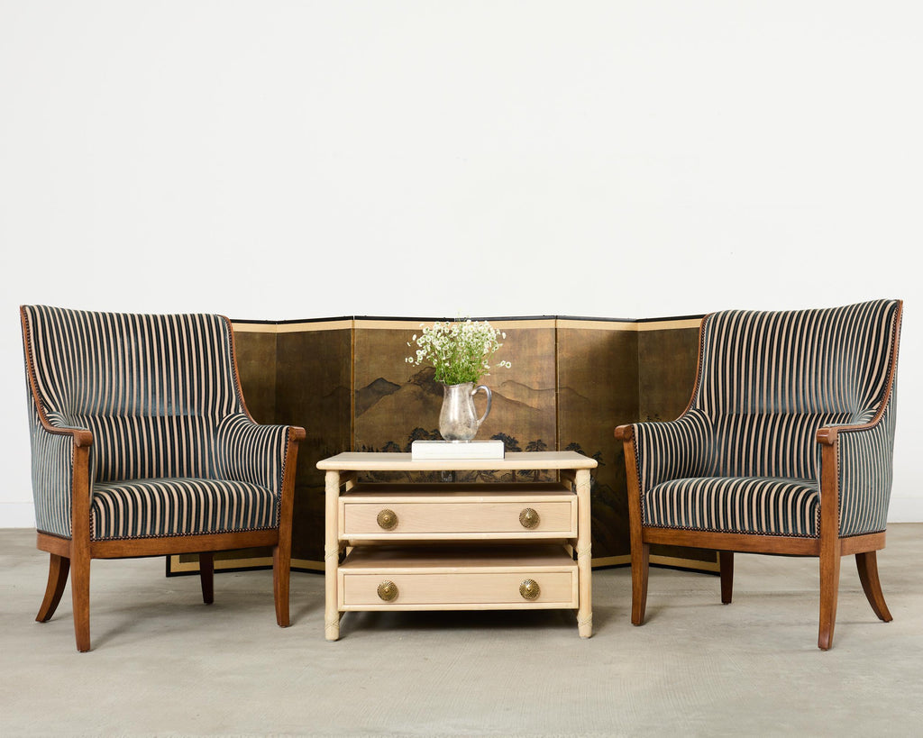 Japanese Showa Six Panel Screen Mountain Landscape