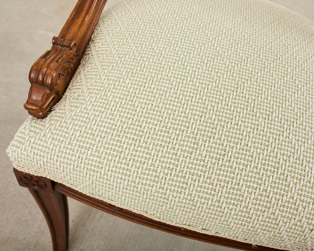 Pair of Napoleonic Empire Style Gondola Chairs with Dolphins