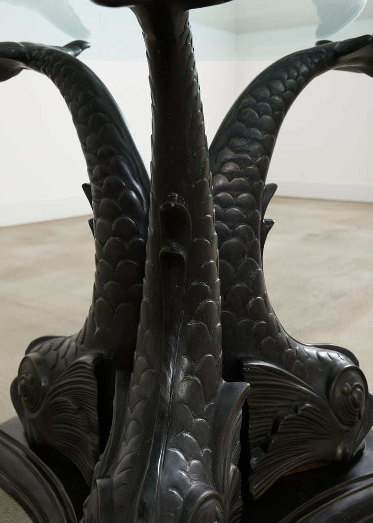 Neoclassical Venetian Grotto Style Bronze Center Dining Table