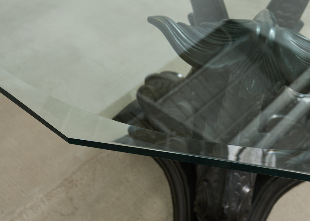 Neoclassical Venetian Grotto Style Bronze Center Dining Table