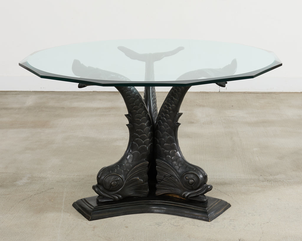 Neoclassical Venetian Grotto Style Bronze Center Dining Table