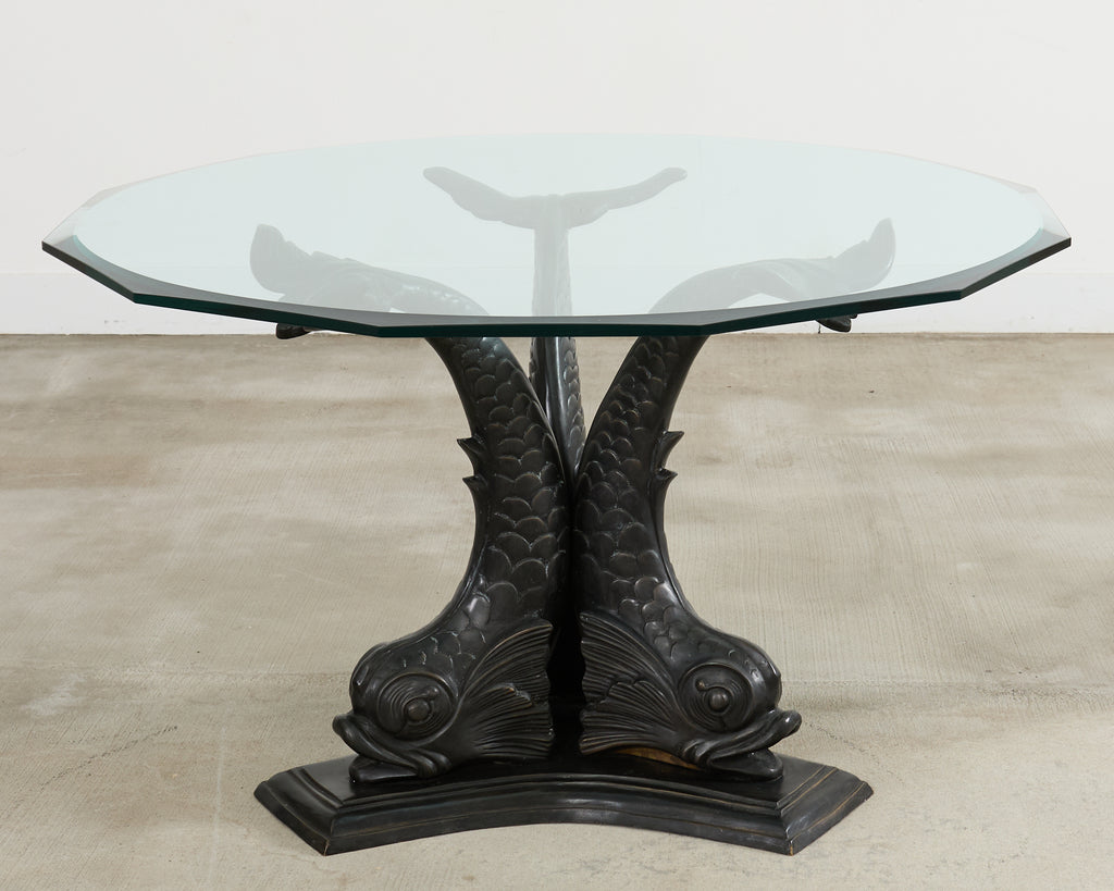Neoclassical Venetian Grotto Style Bronze Center Dining Table