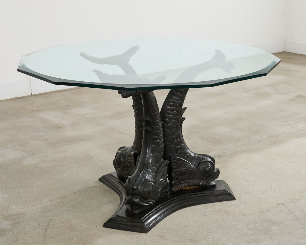 Neoclassical Venetian Grotto Style Bronze Center Dining Table