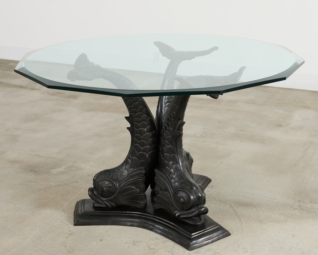 Neoclassical Venetian Grotto Style Bronze Center Dining Table
