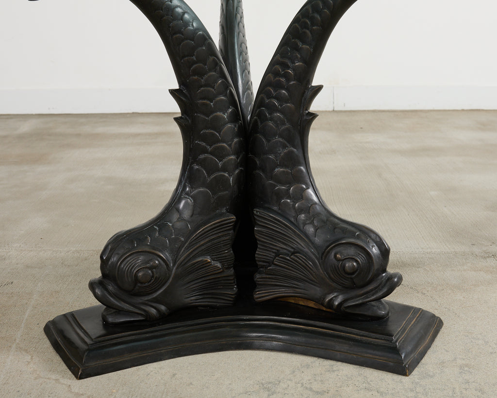 Neoclassical Venetian Grotto Style Bronze Center Dining Table