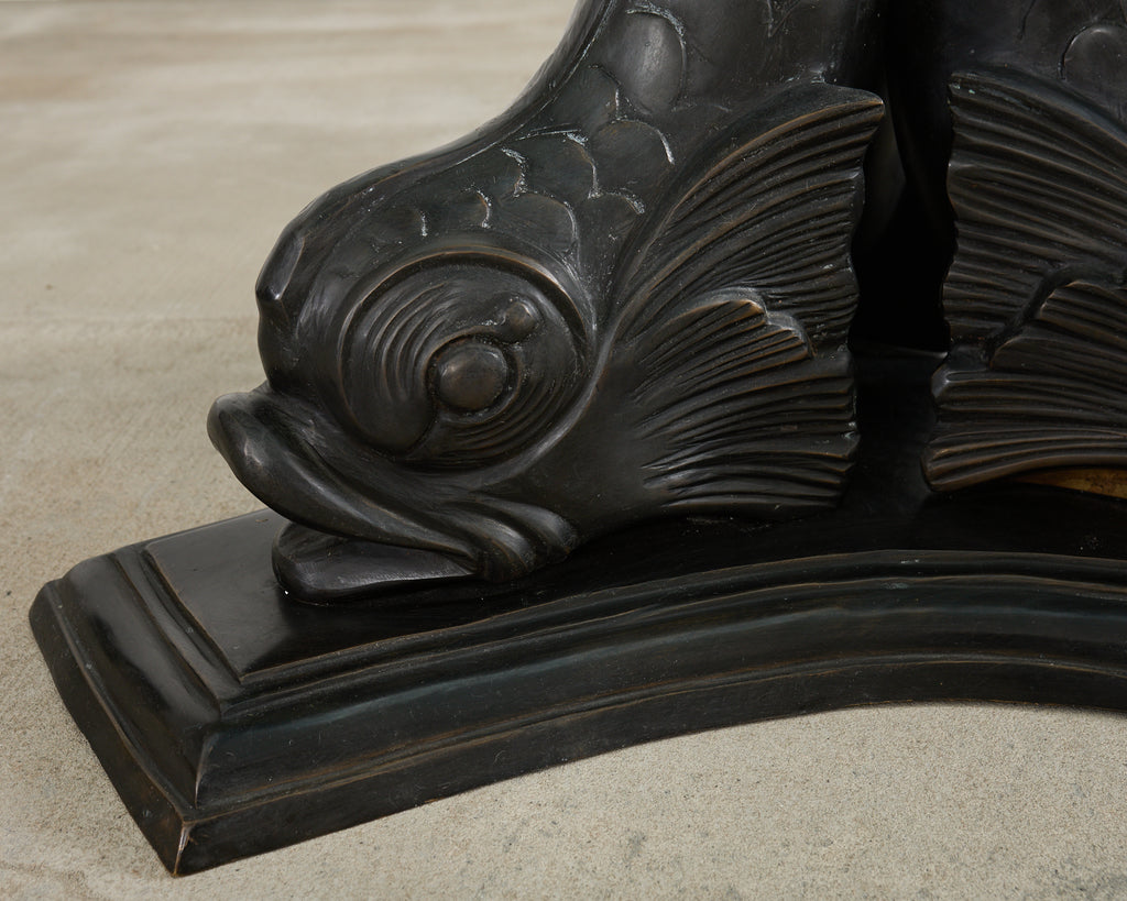 Neoclassical Venetian Grotto Style Bronze Center Dining Table