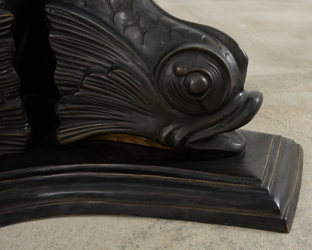 Neoclassical Venetian Grotto Style Bronze Center Dining Table