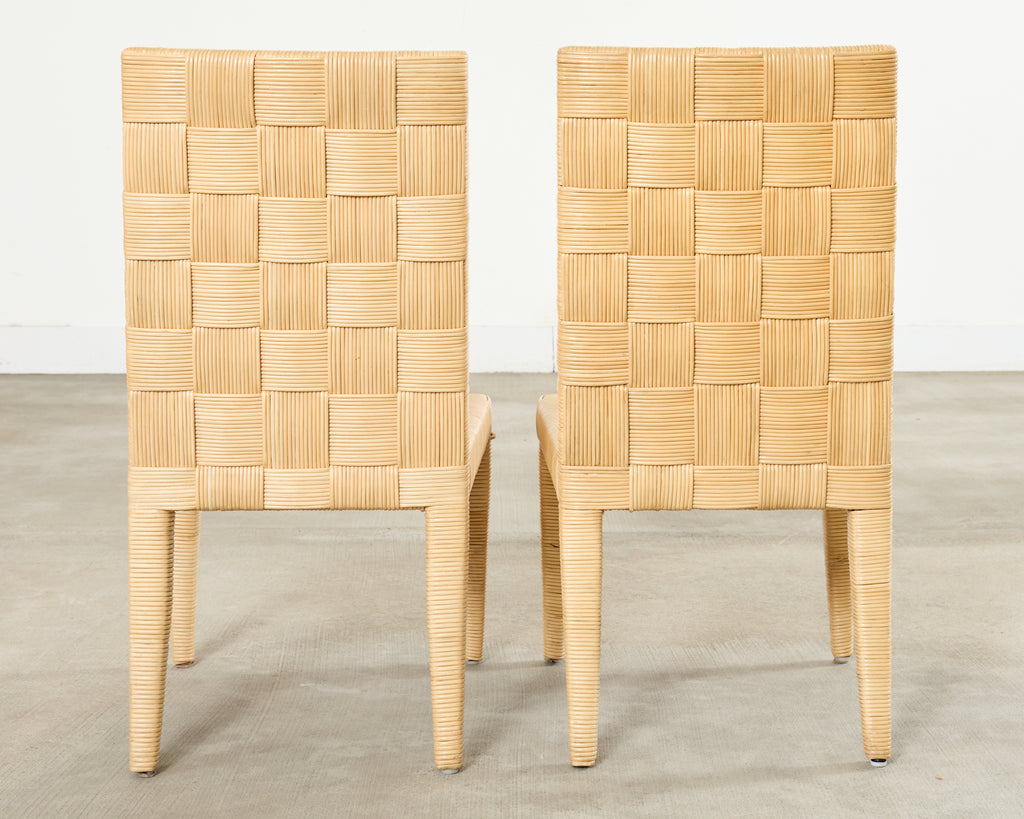 Set of John Hutton for Donghia Block Island Cane Dining Chairs