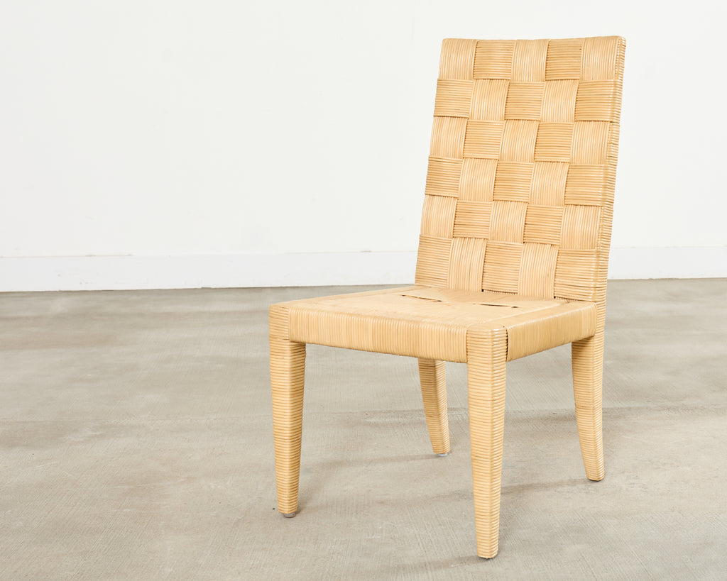 Set of John Hutton for Donghia Block Island Cane Dining Chairs