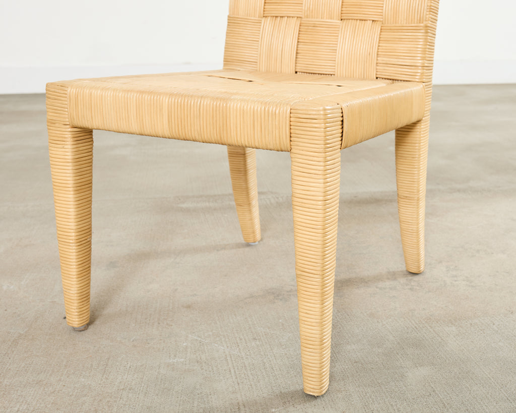 Set of John Hutton for Donghia Block Island Cane Dining Chairs