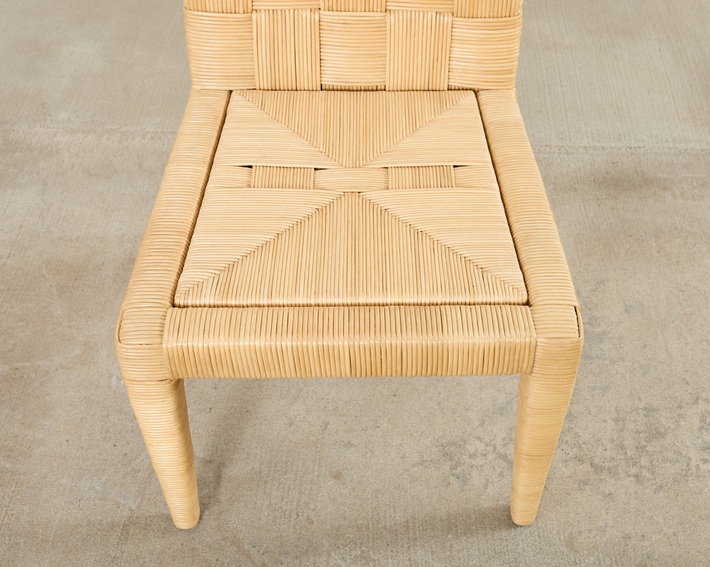 Set of John Hutton for Donghia Block Island Cane Dining Chairs